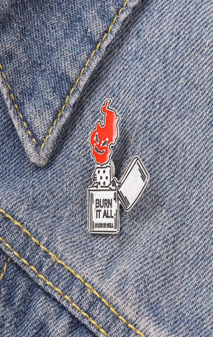 

Lighter Design Enamel Pin Creative Brooches For Boys Cool Bag Accessories Badges4133563, White