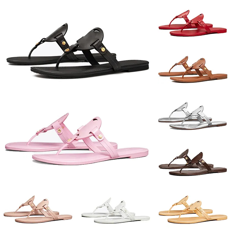 

miller patent leather sandal for women designer embossed slides Black White Silver Brown Pink Red Gold womens metallic snake slippers flat Flip flops, Item#8