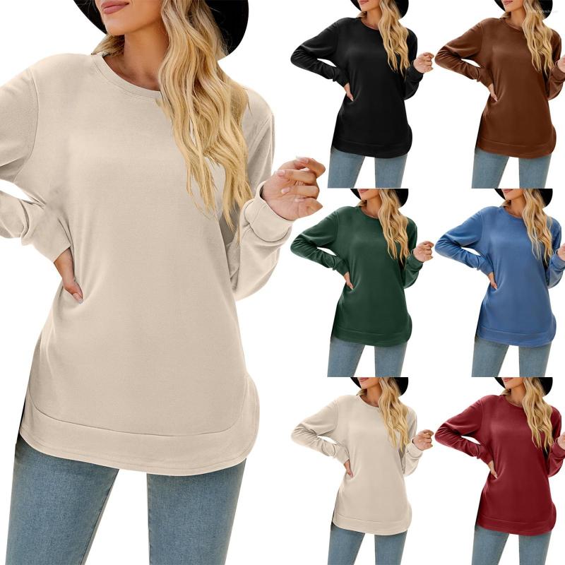 

Women' T Shirts Workout Tops For Women Top Women' Round Neck Irregular Long Sleeve Shirt Leopard, Beige