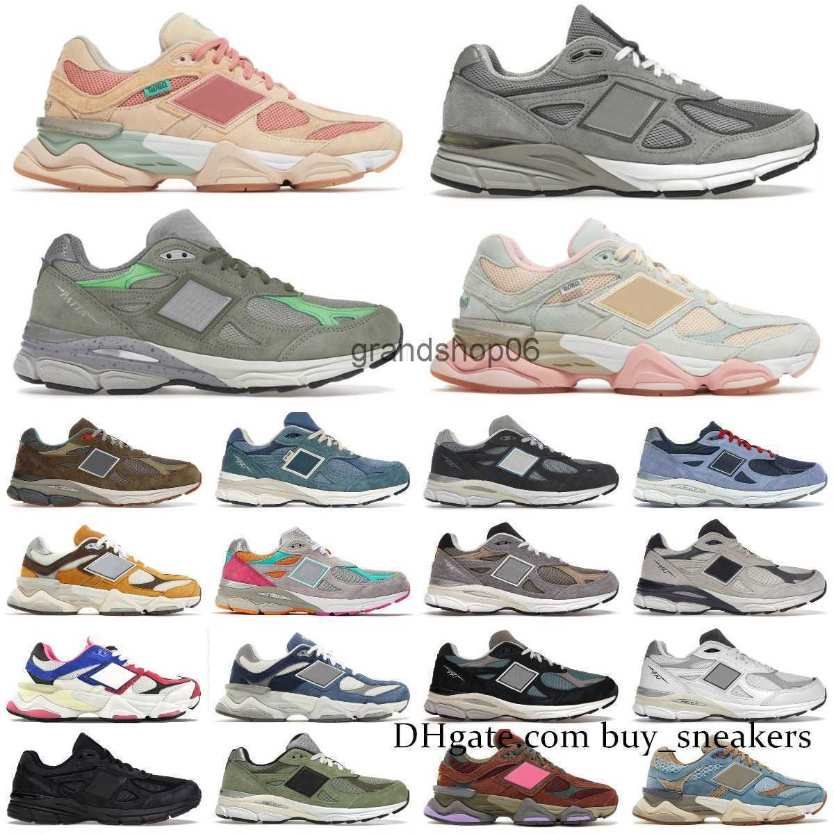 

OG 9060 Running Shoes Cherry Blossom Team Forest Green Blue Haze Sea Salt Bricks Wood Rain Cloud Grey 990 JJJJound Mens Women Trainers Sneakers, 9903