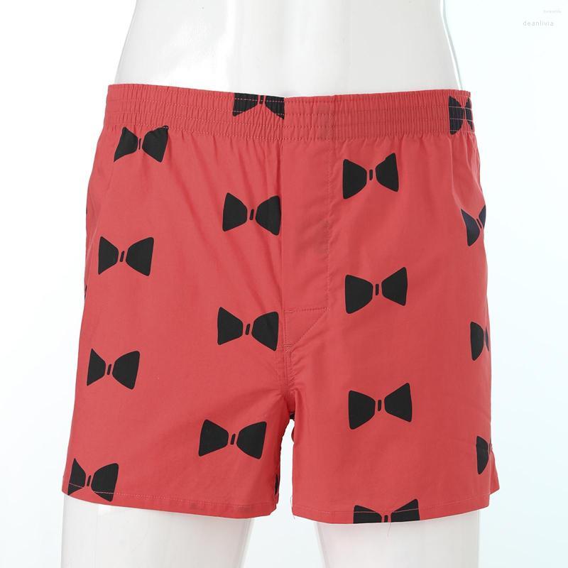 

Men's Sleepwear Men's Men Bow Tie Printing Boxer Briefs Loungewear Casual Loose Elastic Waistband Shorts Homewear Swimming Trunks, Red