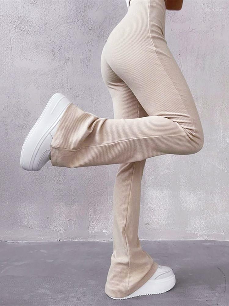 

Women' Pants Femininas Solid Slim Fit Streetwear Women High Waist Y2k Clothes Pantalones Aesthetic Fashion Trousers Full Length, Khaki pants