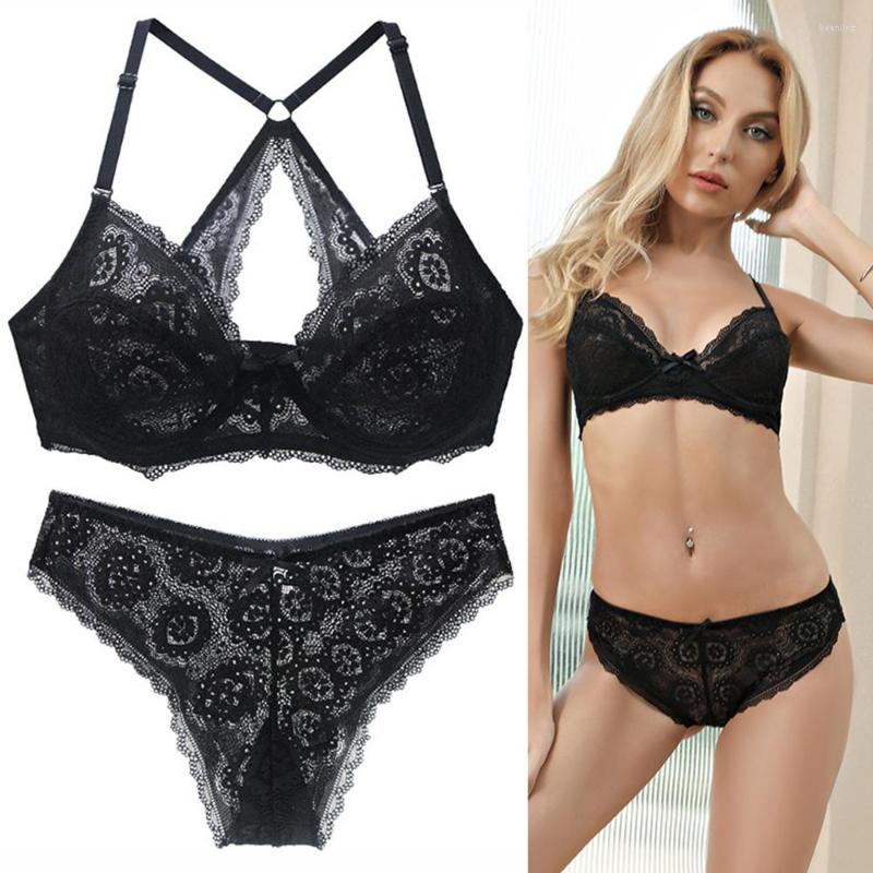 

Bras Sets Bra Set Lingerie Push Up Brassiere Lace Underwear Sexy Transparent Panties For Women 32 34 36 38 40 42 44, Red