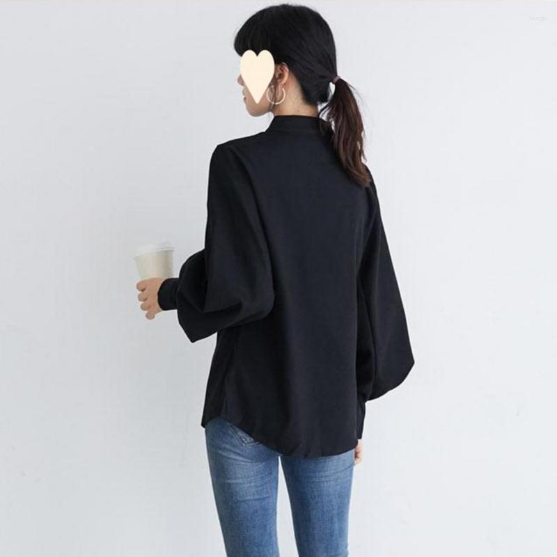 

Women' Blouses Chic Women Top Loose Lady Shirt Elegant Casual Cardigan All Match, Blue