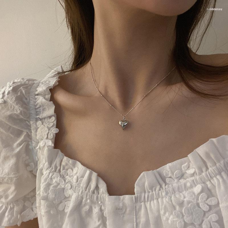 

Pendant Necklaces Elegant Girls Alloy Heart Necklace For Women Thin Bead Chain Love Clavicle Fashion Party Jewelry Gifts