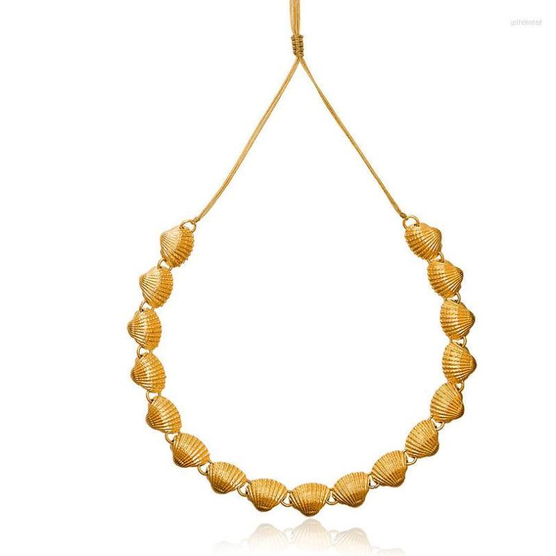 

Choker Bijoux Femme Statement Beach Gold Fan Scallop Shell Necklace Women Boho Bohemian Chocker Comb Jewellery