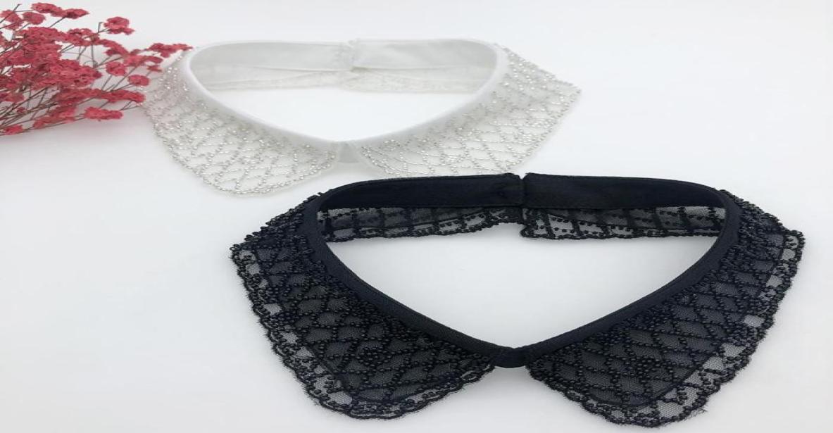 

Bow Ties Linbaiway 2022 Women Fashion Handmade Beads Fake Collars For Sweater Detachable Korean Female Blouse Tops NeckwearBow7868687