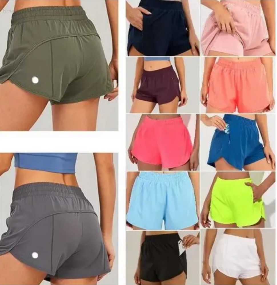 

designers lululemens womens yoga Shorts Fit Zipper Pocket High Rise Quick Dry lulus lemon Womens Train Short Loose Style Breathable Sunscreen design 20ess