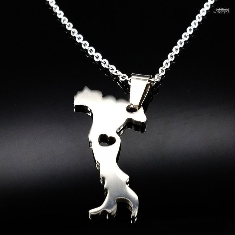 

Pendant Necklaces 2023 Italy Map Stainless Steel For Women Or Men Italian Silver Color Chain Necklace Jewelry Gift N504S02 Gord22
