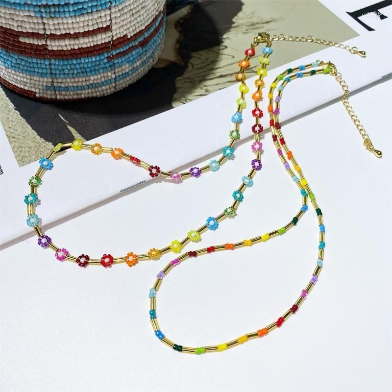 

Choker KKBEAD Boho Daisy Flower Necklaces For Women Girl Friends Gift Bohmeian Colorful Jewelry Wholesale 2023