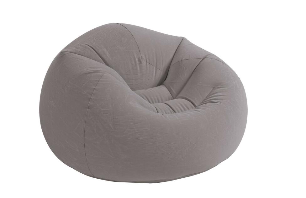 

Intex 68579EP Inflatable Contoured Corduroy Beanless Bag Lounge Chair Gray5788530