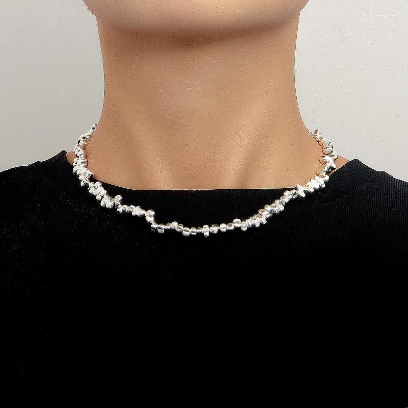 

Chains 2023 Silver Color Irregular Sparkling Clavicle Chain Choker Necklace Women Fine Jewelry Wedding Party Gift