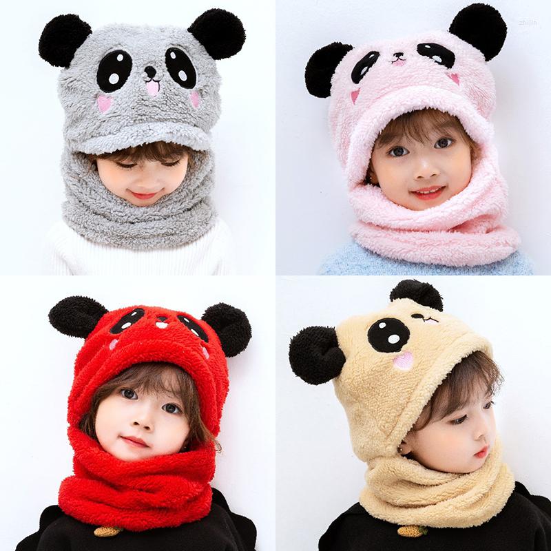 

Berets Winter Children's Hats Baby Plush Ear Cartoon Caps Boy Girl Cute Thick, Brown