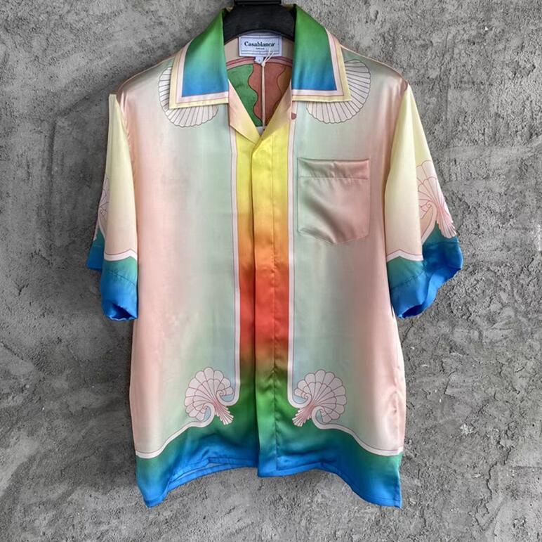 

Shirt Silk Fabric 1 Summer Men's And Women's Beach Short Sleeve Shirts