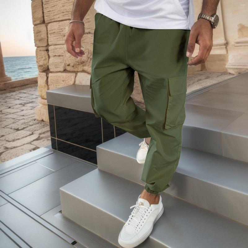 

Men's Pants Male Casual Solid Pant Trouser Elastic Waist Straight Fashion Trousers Juniors, Ag