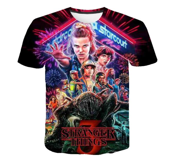

children039s shirt oversize bike streetwear shirt Black Kids Clothes Stranger Things T Shirt Girl Graphic Tees Autumn Costume7563016, Blue