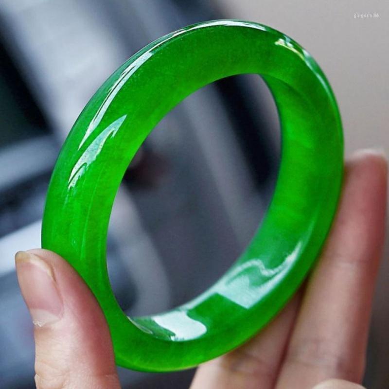 

Bangle Real Jades Bangles Natural Burmese Jadeite 54mm-63mm Green Bracelet Elegant Princess Light Gifts For Ladies