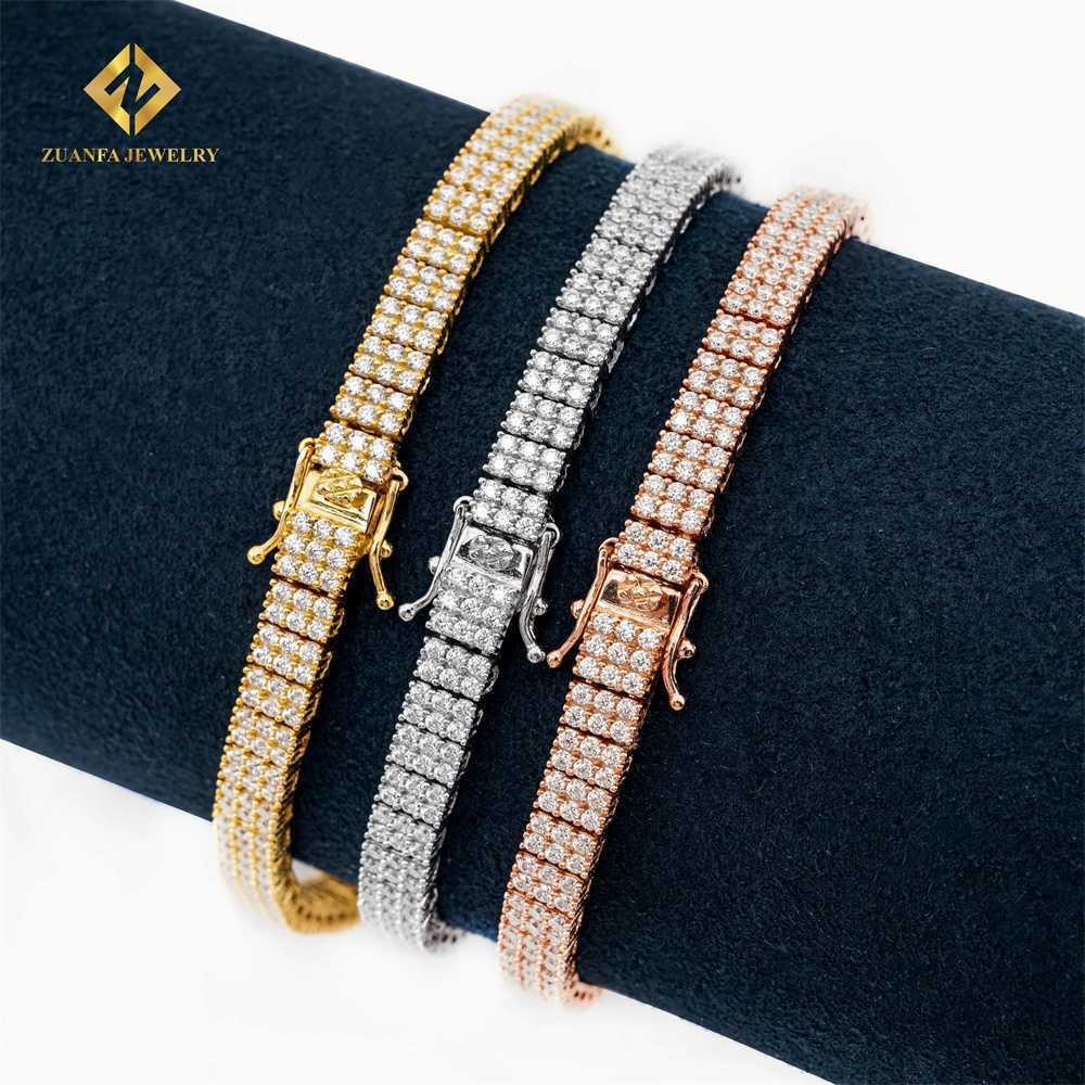 

Stylish Vvs Moissanite Diamond Hiphop Rock Tennis Bracelet Men Womens 925 Sterling Silver Lab Grown Moissanite Tennis Bracelet