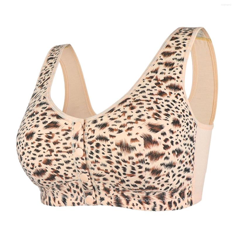 

Bras Women Sexy Lace Front Button Shaping Cup Adjustable Shoulder Strap Large Size Underwire Bra, Khaki