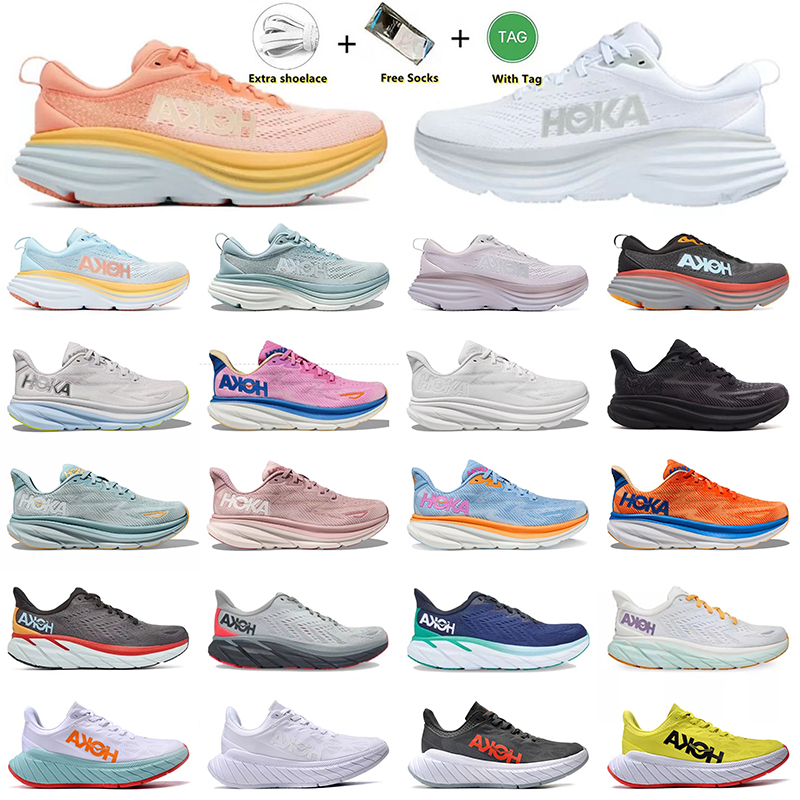 

Hoka Bondi 8 Running Shoes For mens womens hokas clifton 8 9 carbon x2 sneakers triple white cloud Absorbing Road Ultralight Midsole highway climbing Outdoor Jogging, A9 bondi 8 pink orange 36-40