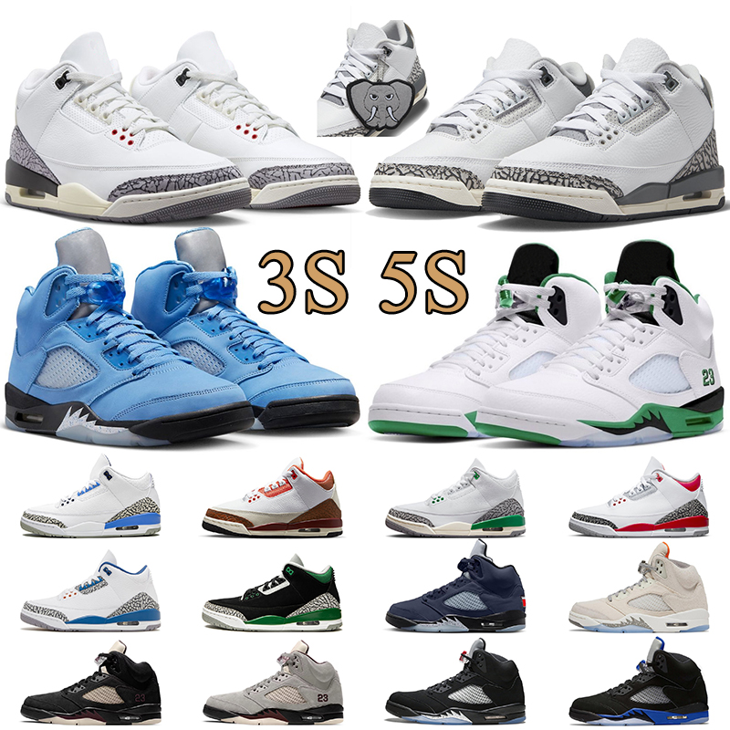 

3s baketball shoes jumpman 3 men women 5s sneakers White Cement Reimagined Fire Red Hide N Sneak UNC Lucky Green Black Metallic mens outdoor trainers, 36-47 3s fire red new