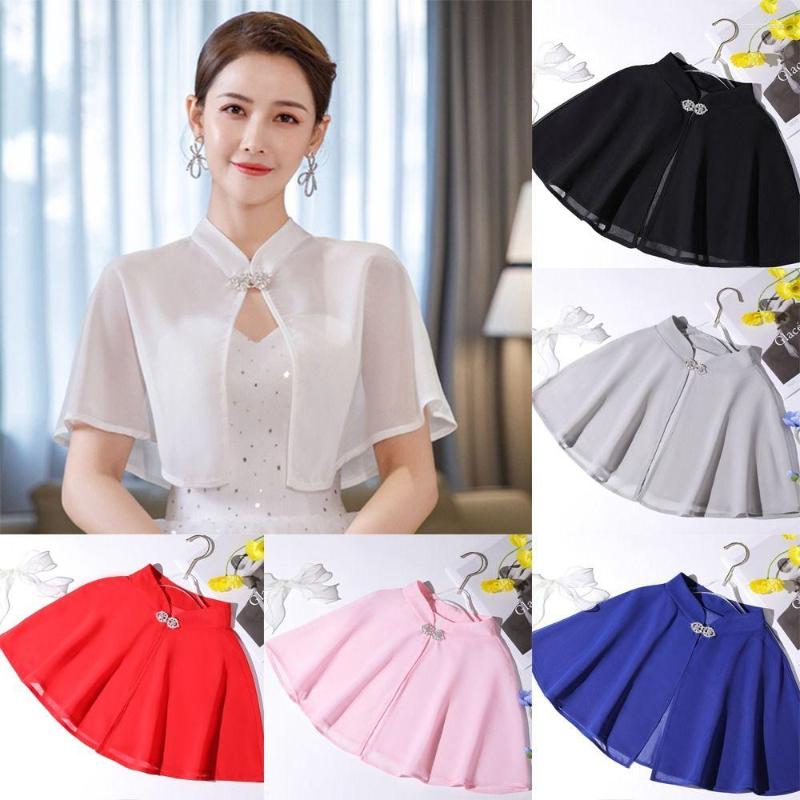 

Scarves Elegant Soft Cape Bridal Wrap Wedding Cloak Shawl Evening Prom Chiffon Bride