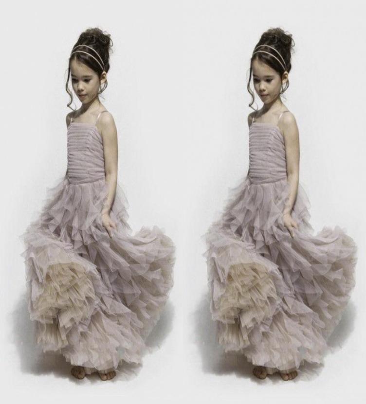 

Dusty Purple Tulle Flower Girl039s Dresses Spaghetti Straps Pleats Ruffles Skirt Ruched Bodice Clothes Stack Up A line Pageant 8988418, Hunter