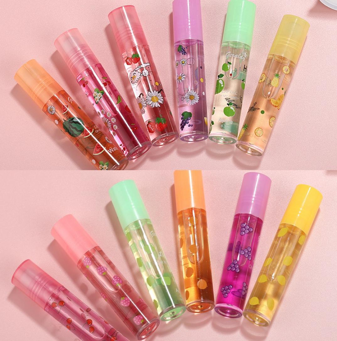 

24pcsset Fruit Lip Oil Moisturizing Lip Balm Lip Care Long Lasting Nutritious Lips Beauty Makeup Color Random 9624603, Army green