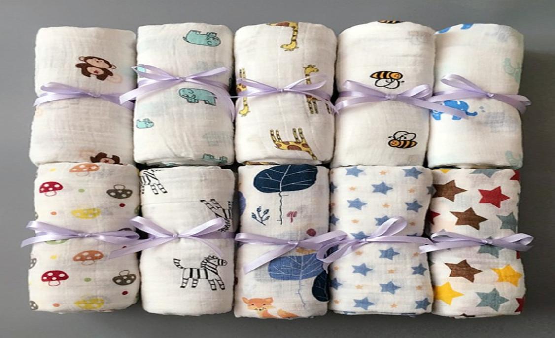 

Top quality Infant muslin blanket INS baby swaddle wrap blanket towelling baby spring summer Swaddlin Cactus animal 115115cm 70 s2240121, Ivory