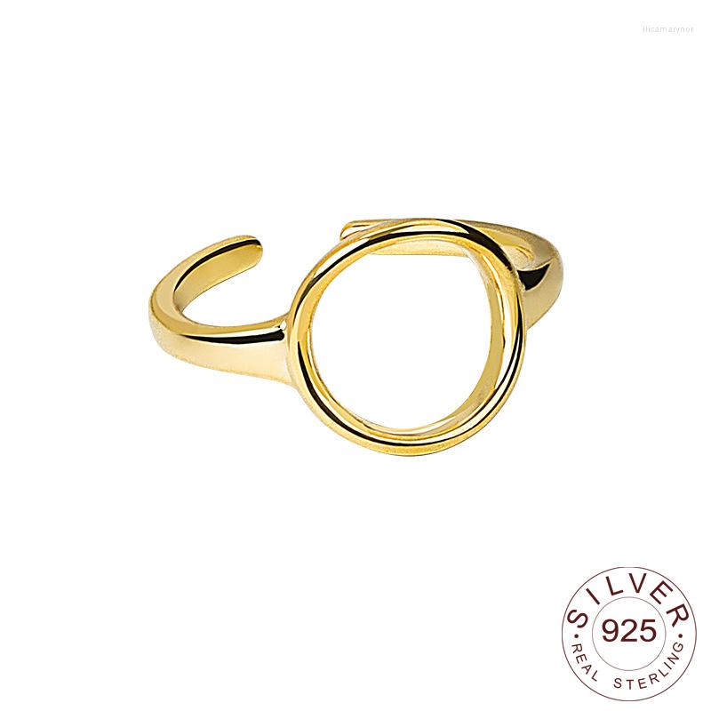 

Cluster Rings 925 Sterling Silver For Women Hollowout Wedding Trendy Fine Jewelry Large Adjustable Antique Open Anillos