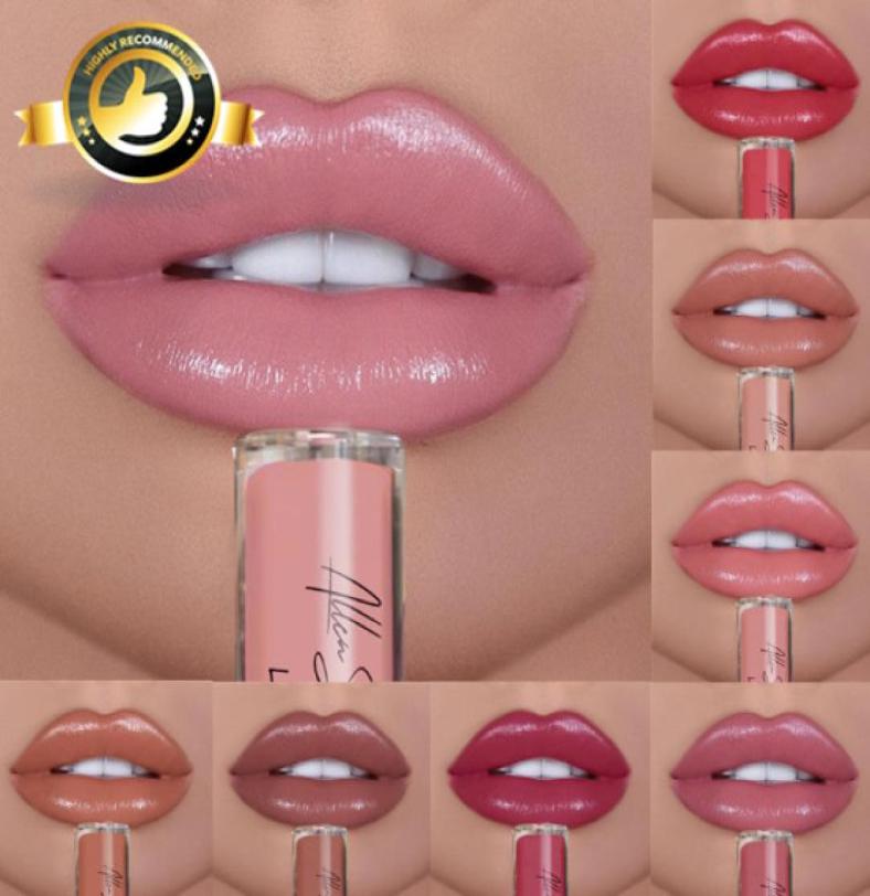 

New Allen shaw Brand glitter lip gloss liquid lipstick nude waterproof lasting moisturizing sexy female lip glaze makeup bea1672830530, Mixed color