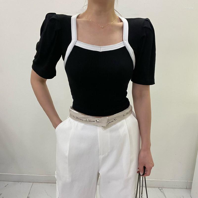 

Women's T Shirts High Streetwear Fashion Women Shirt Vintage Print Short Sleeve Y2k Korean Style Crop Top Tee 2023, Black