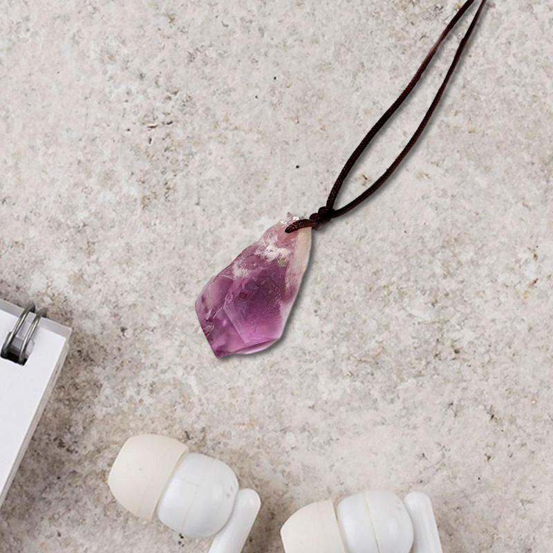 

Pendant Necklaces Amethyst Crystal Necklace Gemstone Costume Accessories Violet Stone For Girls Anniversary Birthday Meditation
