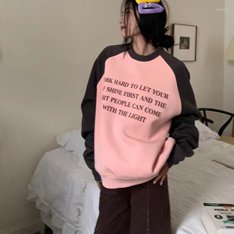 

Women' Hoodies HOUZHOU Vintage Y2k Sweatshirt Women Oversized Kpop Korean Fashion Hippie Graphic Streetwear Aesthetic Pullover Autumn, Pink