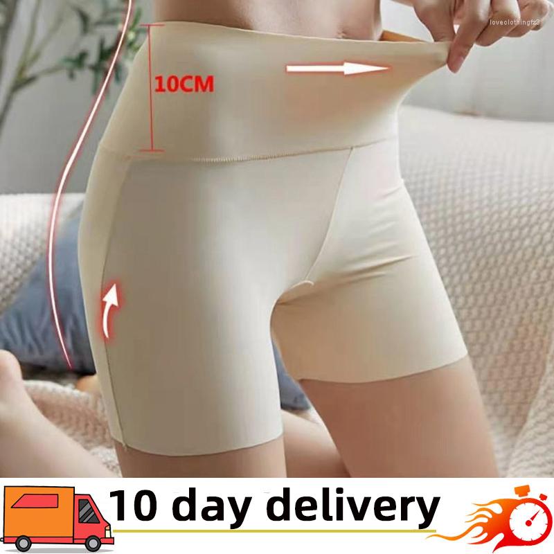 

Women's Panties Women's Flat Corner Pants Anti Glare Safety High Waisted Tight Underwear Seamless Ice Silk Shaped Leggings, Black