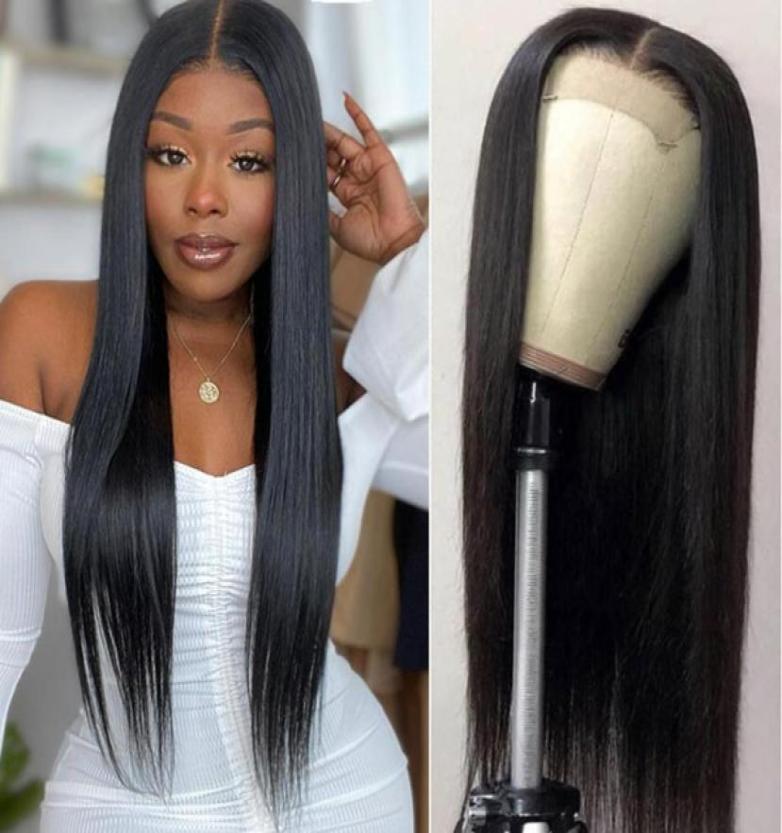

Allove Straight 5x5 Transparent Lace Closure Wig Human Hair Lace Front Wigs Brazilian Loose Deep Curly Body Wave Human Hair Wigs553801146, Dark brown