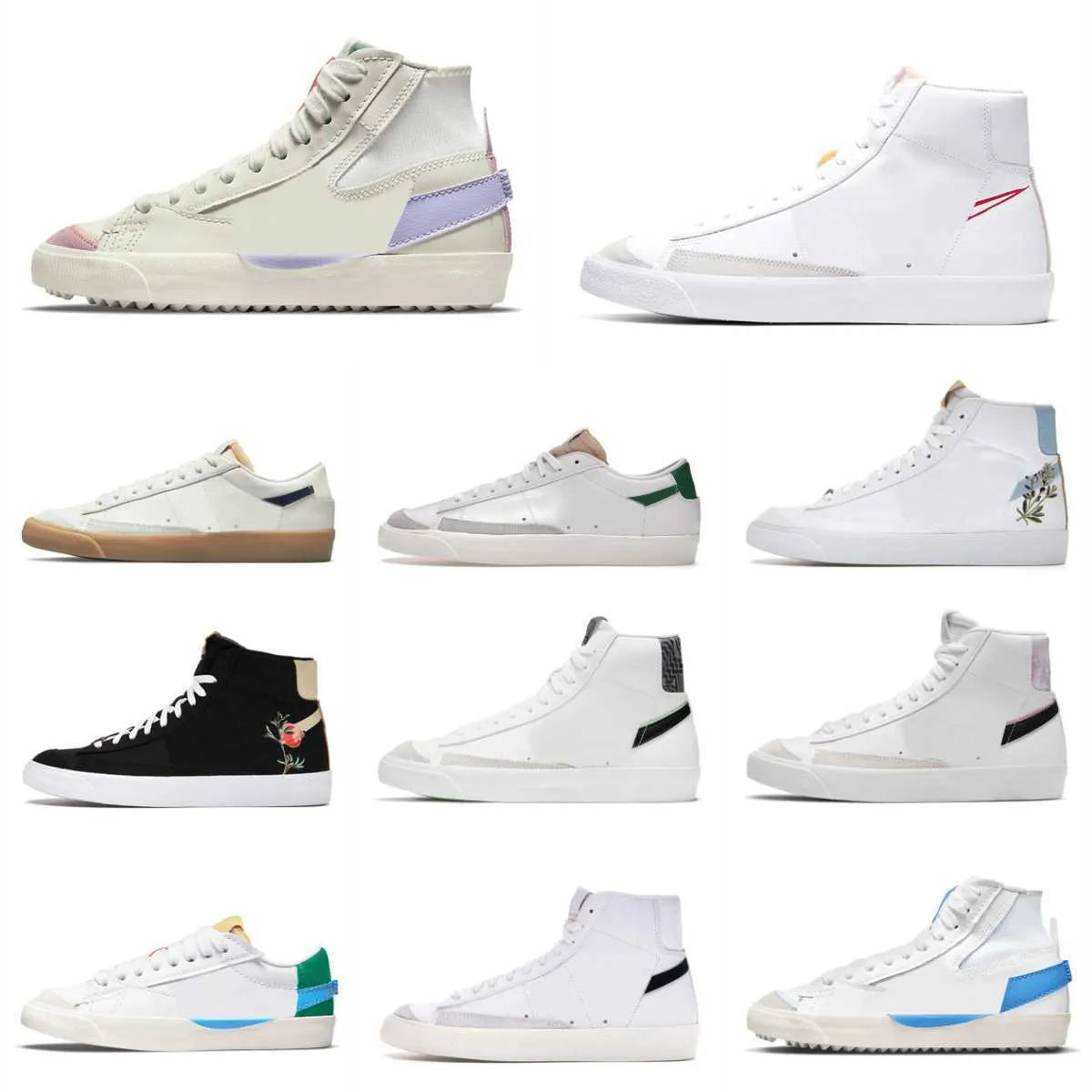 

Blazers Mid 77 Vintage Athletic Shoes University Blue Mens Womens Trainers Runner Running Blazer Jumbo Low Pine Green Catechu Indigo Black White Indigo Sneakers S17, Navy gold