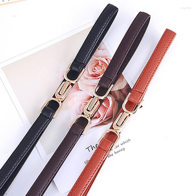 

Belts Women Dress Simple Buckle Belt Leather Female PU Ladies Gold Color Design Coat Fashion Decorative Elegant, 02