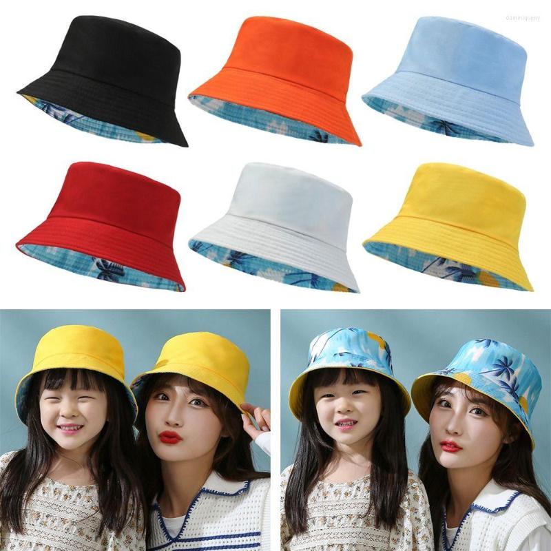 

Berets Portable Anti-UV Big Visors With Windproof Rope Wide Brim Fisherman Cap Sun Hat Beach Bucket, Orange-children