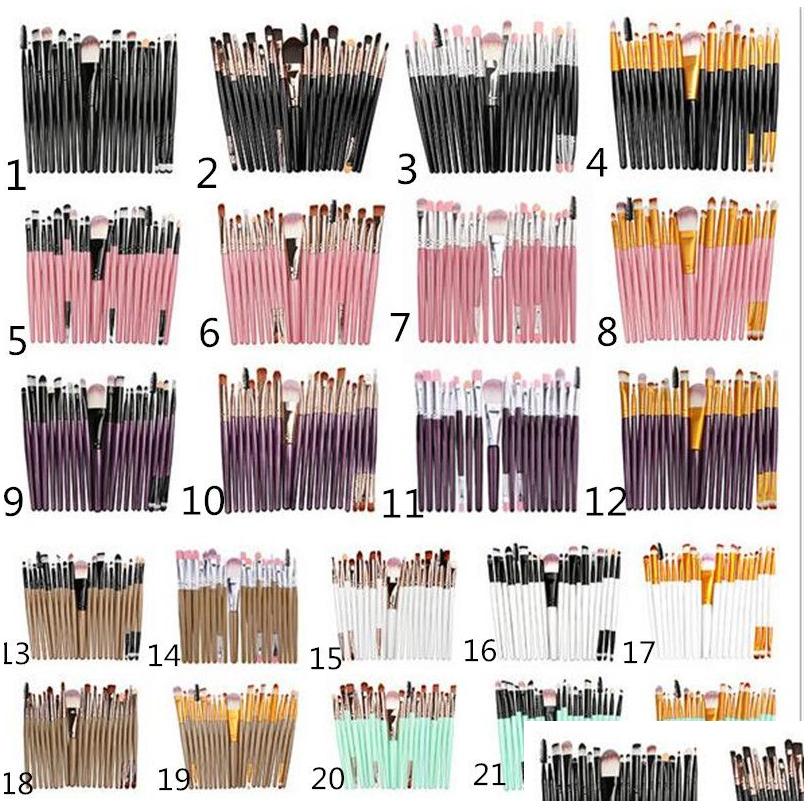 

Makeup Brushes 20Pcs Set Professional Powder Foundation Eyeshadow Make Up Cosmetics Soft Synthetic Hair Drop Delivery Health Beauty Dhsbc