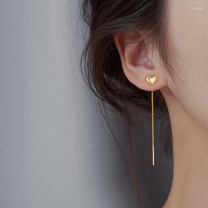 

Dangle Earrings 925 Sterling Silver Long Heart-shaped Tassel Love Ear Line For Women Girlfriend Birthday Gift Fashion Jewelry