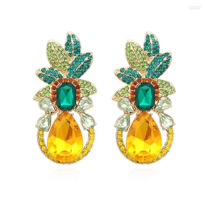 

Dangle Earrings Vintage Leaf Flower Crystal For Women Luxury Designer Jewelry Accessories