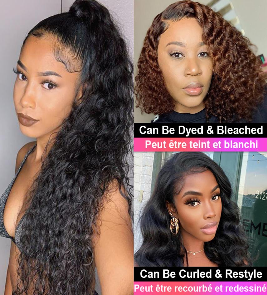 

Peruvian Deep Wave Bundles with Closure Deep Curly Hair 3 Bundles with Lace Closures Brazilian Curly Weave Human Hair Loose Deep C4162958, Black