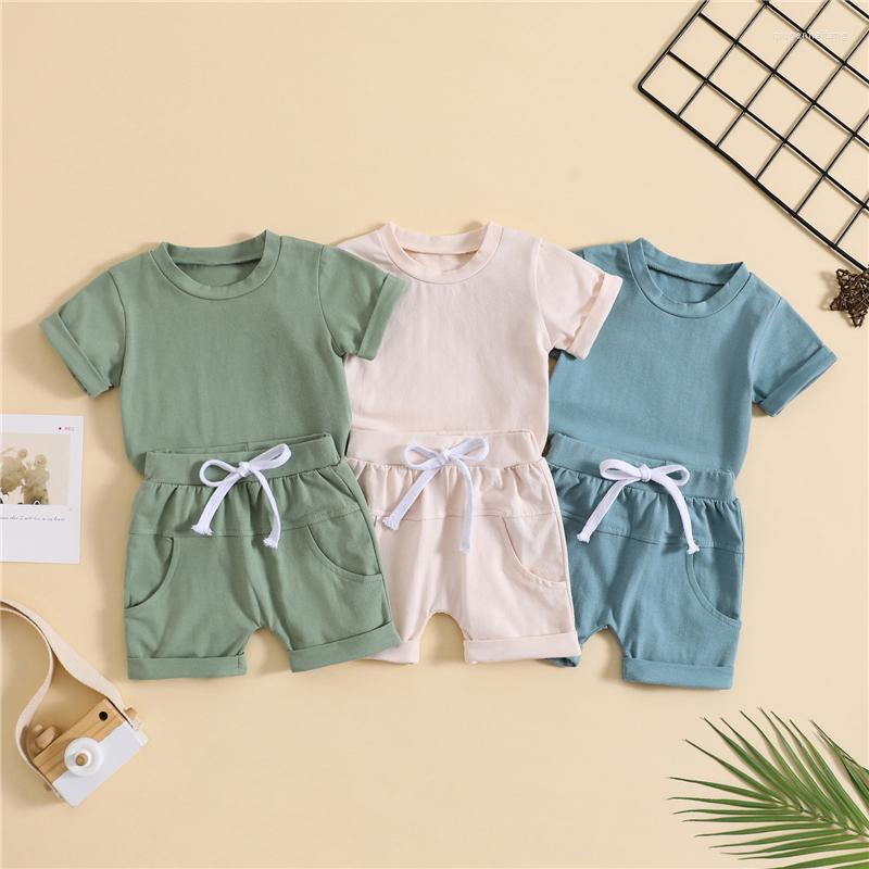

Clothing Sets Toddler Infant Baby Boys 2PCS Shorts Short Sleeve Crewneck Tops And Drawstring Summer Outfits, Green