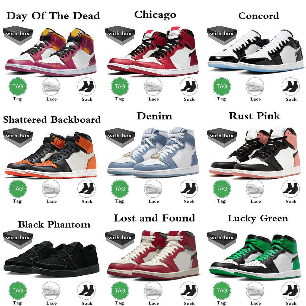 

1s with box jumpman 1 basketball shoes mens sneakers Black Phantom Washed Pink Olive White Cement Lucky Green Reverse Mocha Bred Patent womens trainers sports, 21