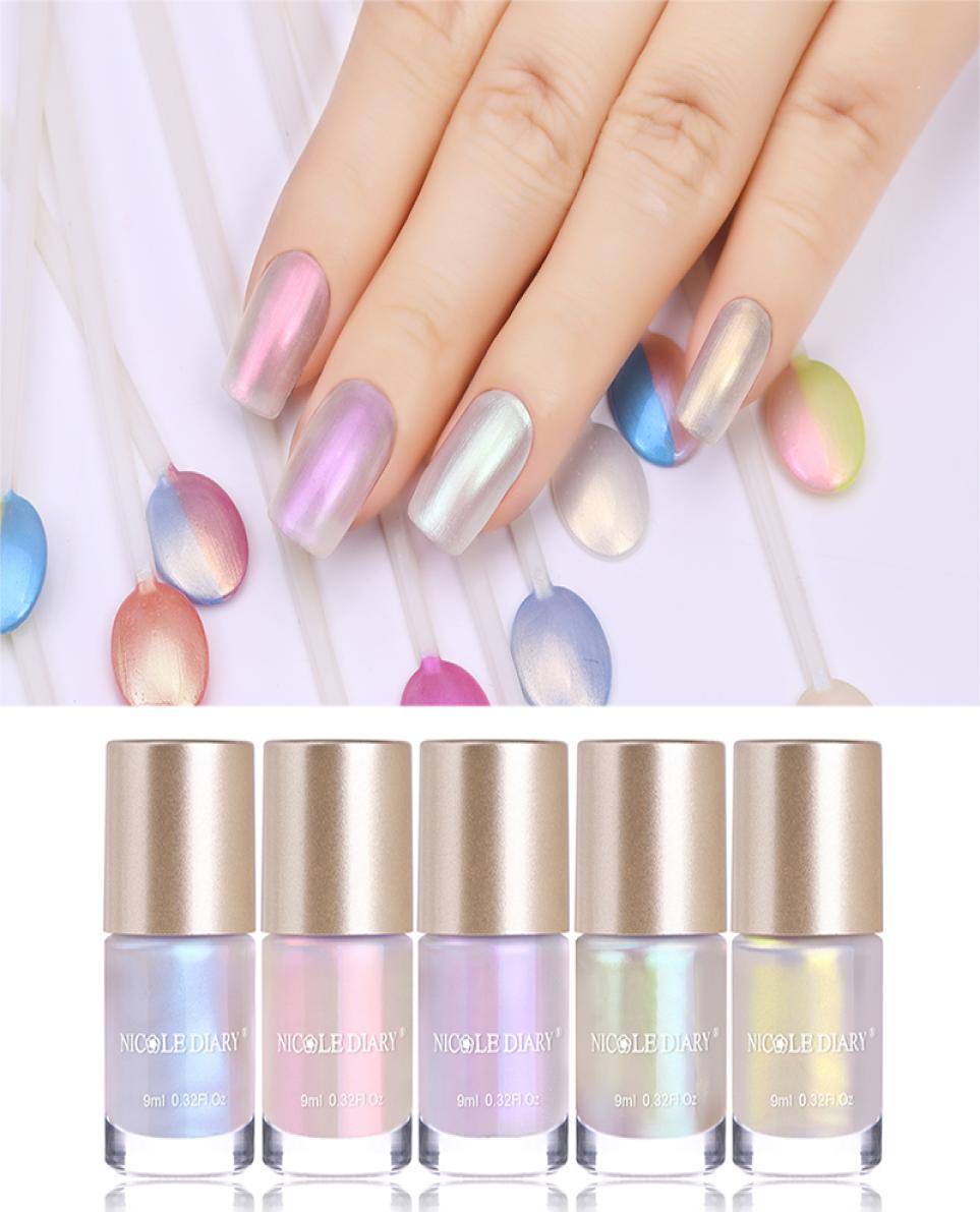 

Nail Polish Jelly Holographic Metallic Thermal Lacquer Shiny Flakies Sequins Manicure Nail Art Lacquer Varnish 9ml2518648, Pink