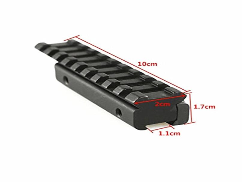 

Tactical Dovetail Scope Extend Mount 11mm to 20mm Picatinny Weaver Rail Adapter Fits dovetail 11mm rail2733076, Black