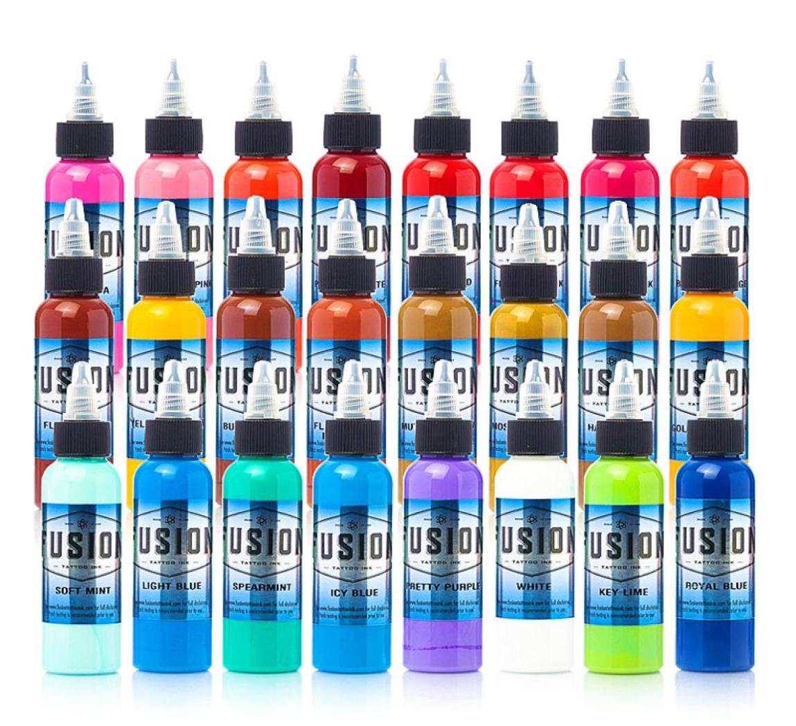 

New Fusion 16 Color Tattoo Ink Set Pigment Permanent Tattoo Ink Tattoo Supplies 30ml Set1089834