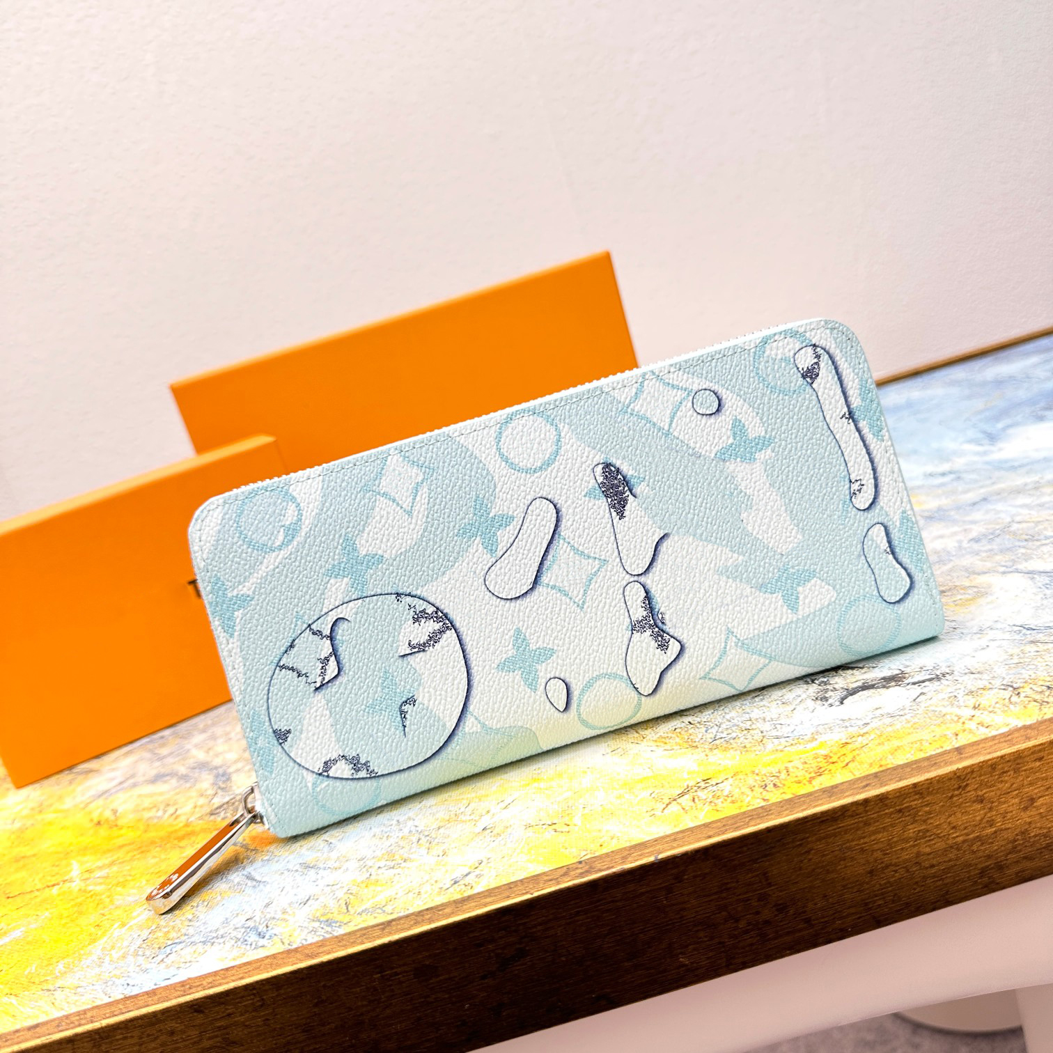 

23SS Mens Women Luxurys Designers Wallets Classic Flower Doodle Handbag Classic Flower Bag Ladies Travel Wallet Zippy Coin Purse With Box