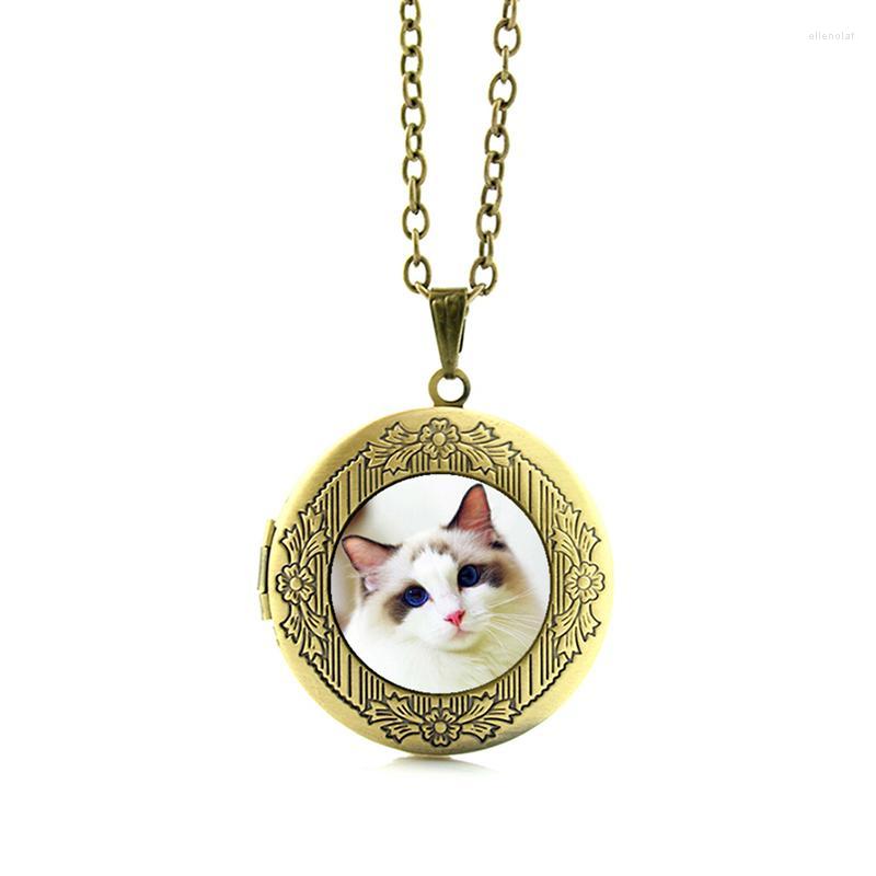 

Pendant Necklaces Lovely Kitten Po Locket Necklace Glass Cabochon Dome Puppy Dog German Shepherds Animal Jewelry N691Pendant Gord22